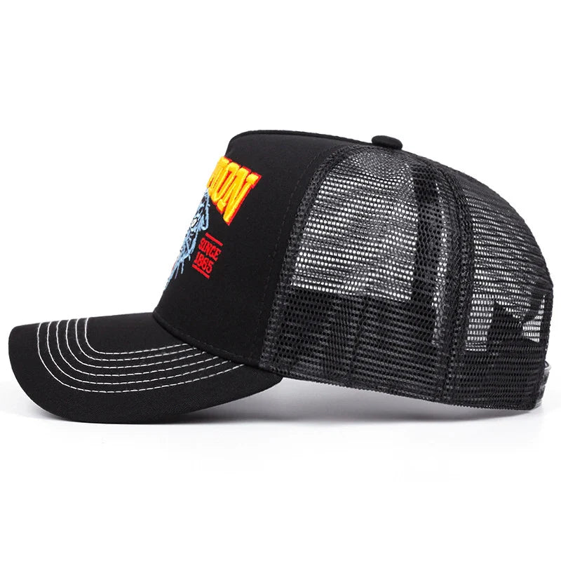 Wild Ones Station 1865 Trucker Cap - Embroidered Logo Casual Trucker Cap With Mesh Panels