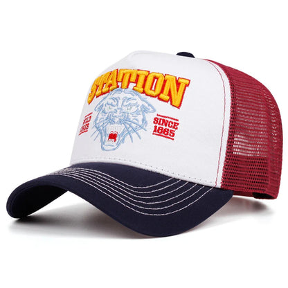 Wild Ones Station 1865 Trucker Cap - Embroidered Logo Casual Trucker Cap With Mesh Panels