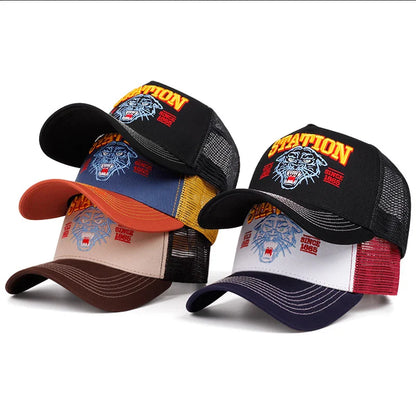 Wild Ones Station 1865 Trucker Cap - Embroidered Logo Casual Trucker Cap With Mesh Panels