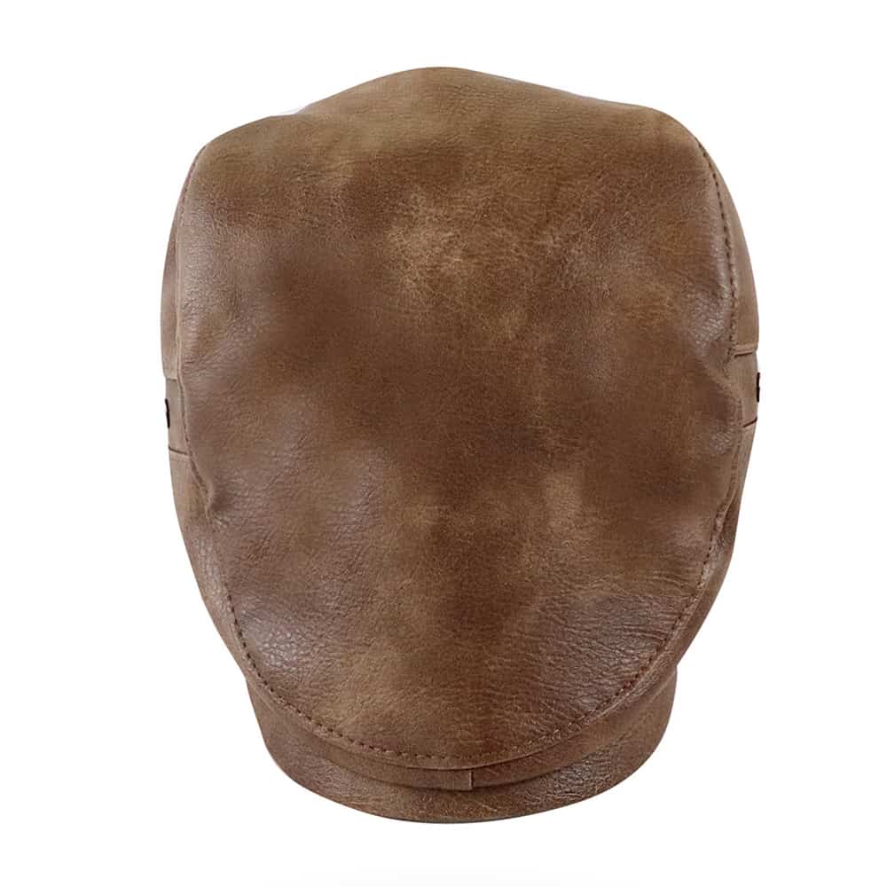 William Leather Duckbill Flat Cap - Timeless Leather Cap With Classic Duckbill Silhouette