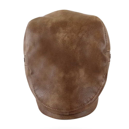 William Leather Duckbill Flat Cap - Timeless Leather Cap With Classic Duckbill Silhouette