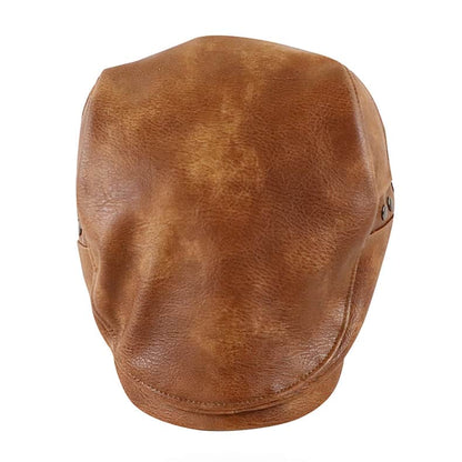William Leather Duckbill Flat Cap - Timeless Leather Cap With Classic Duckbill Silhouette