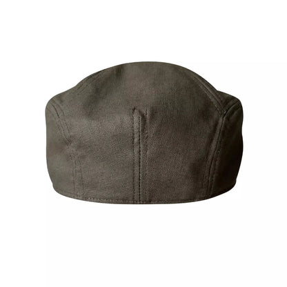 Winston Army Green Linen Flat Cap - Lightweight And Versatile Cap For Casual Style