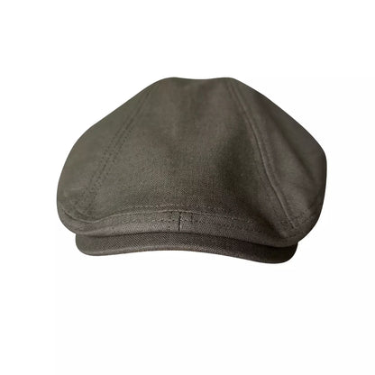 Winston Army Green Linen Flat Cap - Lightweight And Versatile Cap For Casual Style