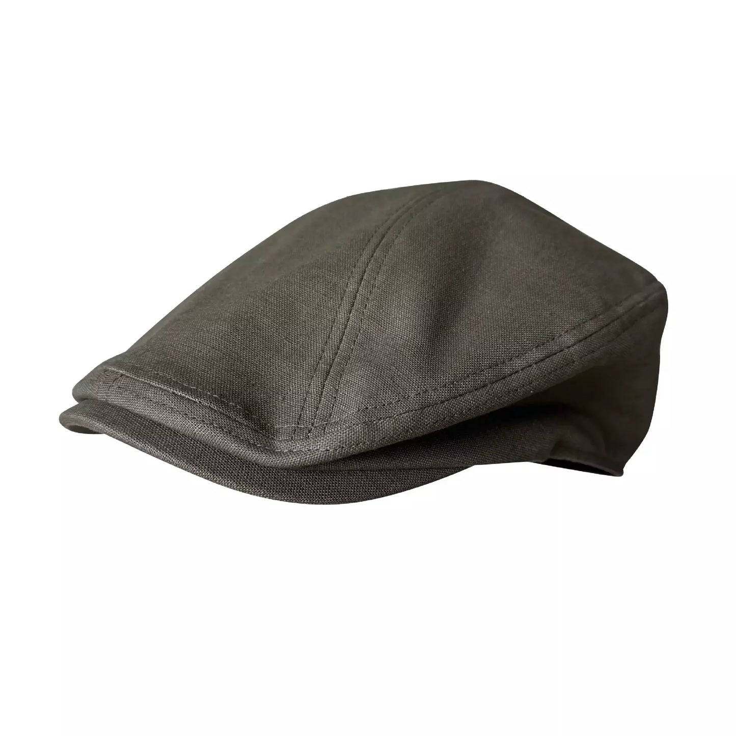 Winston Army Green Linen Flat Cap - Lightweight And Versatile Cap For Casual Style