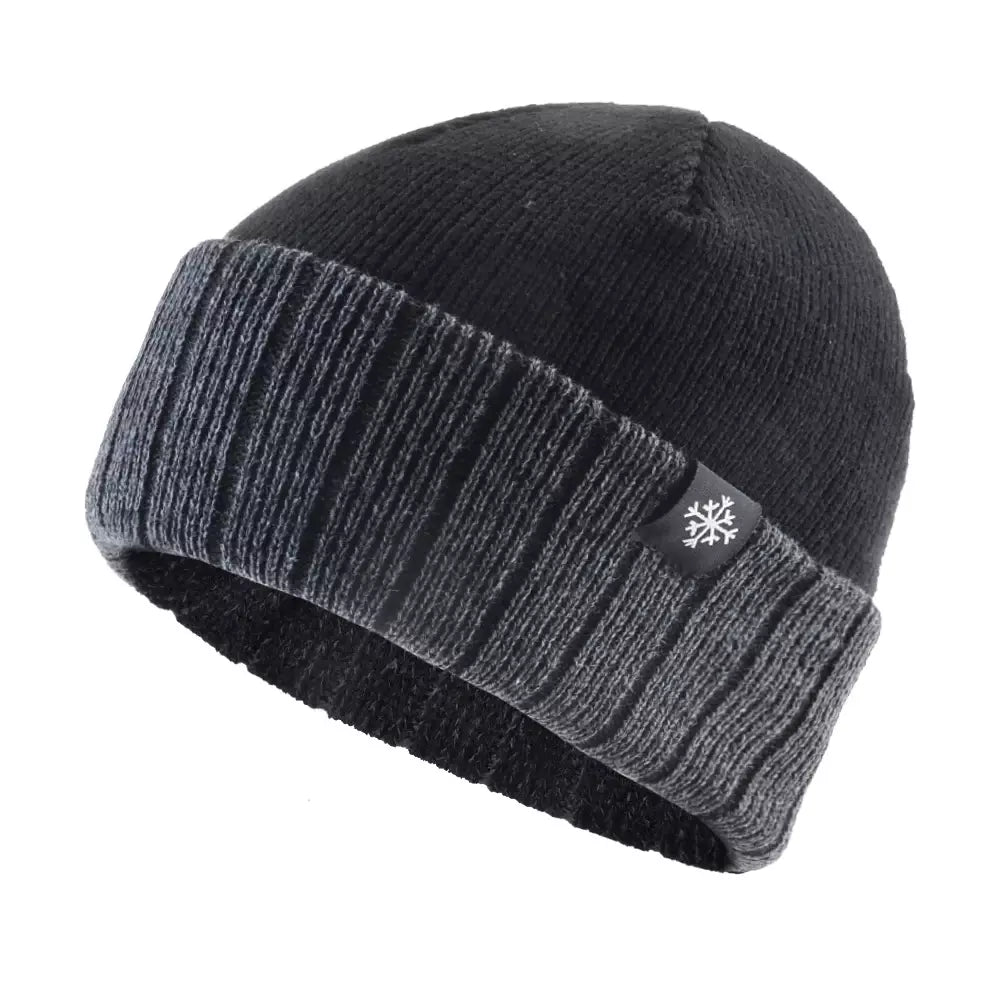 Winter Ice Striped Thick Beanie - Urban Caps