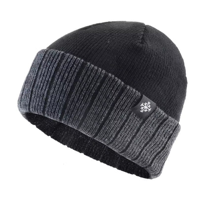 Winter Ice Striped Thick Beanie - Urban Caps