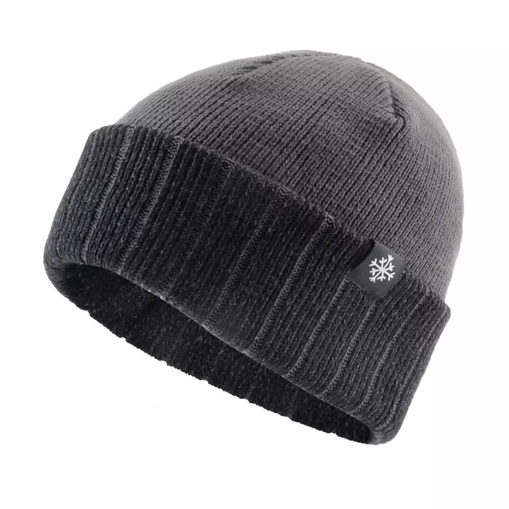 Winter Ice Striped Thick Beanie - Urban Caps