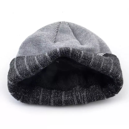 Winter Ice Striped Thick Beanie - Urban Caps