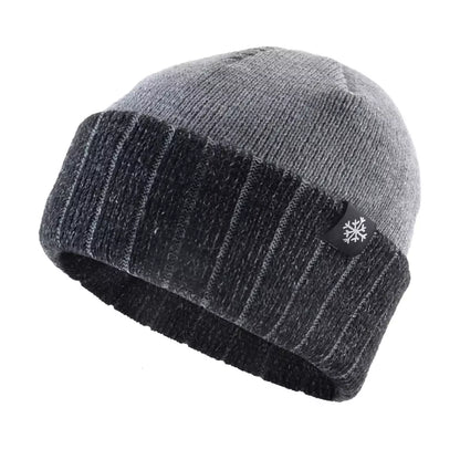 Winter Ice Striped Thick Beanie - Urban Caps