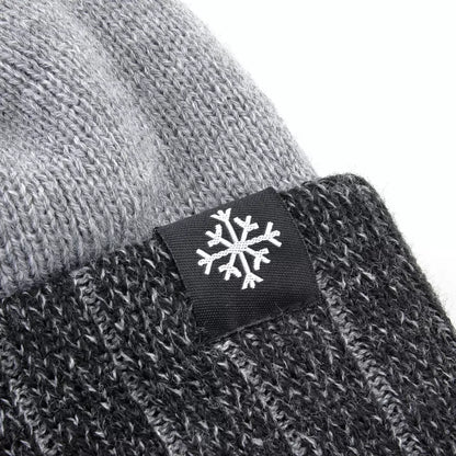 Winter Ice Striped Thick Beanie - Urban Caps