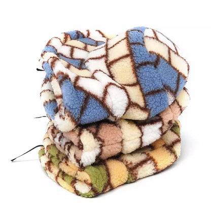 Winter Plaid Fur Bucket Hat - Cozy Winter Look With A Casual Silhouette For Casual Outings