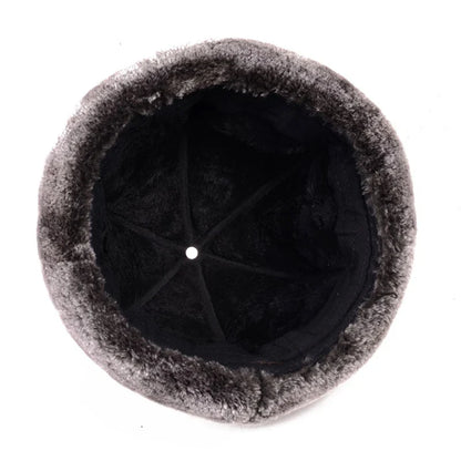 Winter Russian Fur Genuine Leather Docker Cap - Warm Leather Docker Cap With Winter Style