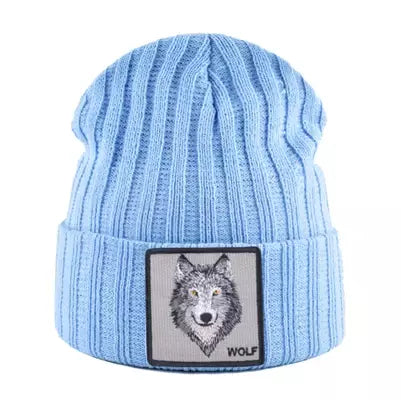 Wolf Knitted Beanie Soft Acrylic For All-Day Warmth - Urban Caps