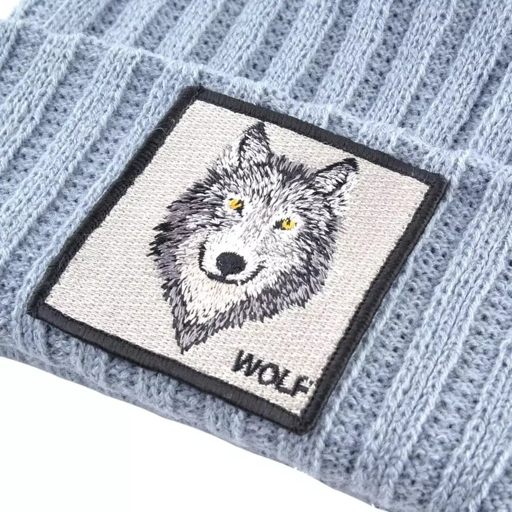Wolf Knitted Beanie Soft Acrylic For All-Day Warmth - Urban Caps