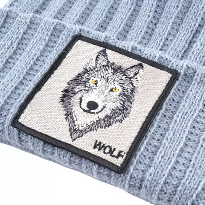 Wolf Knitted Beanie Soft Acrylic For All-Day Warmth - Urban Caps