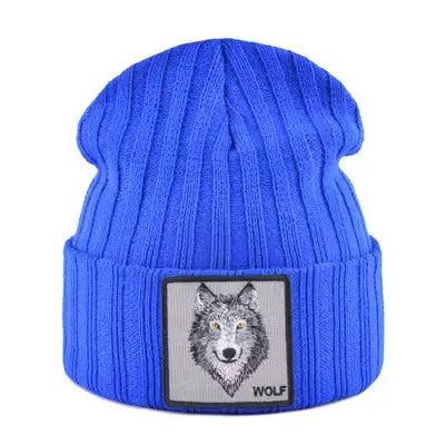 Wolf Knitted Beanie Soft Acrylic For All-Day Warmth - Urban Caps