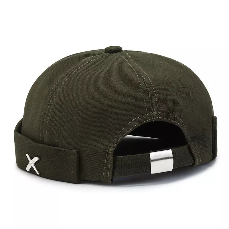 X Minimal Cotton Docker Cap – Clean Brimless Adjustable Hat