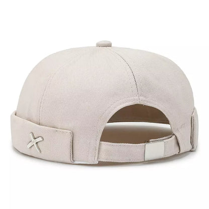 X Minimal Cotton Docker Cap – Clean Brimless Adjustable Hat