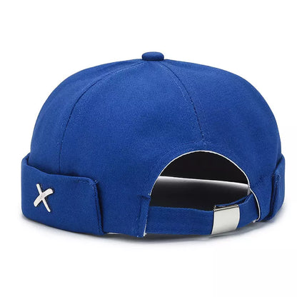 X Minimal Cotton Docker Cap – Clean Brimless Adjustable Hat