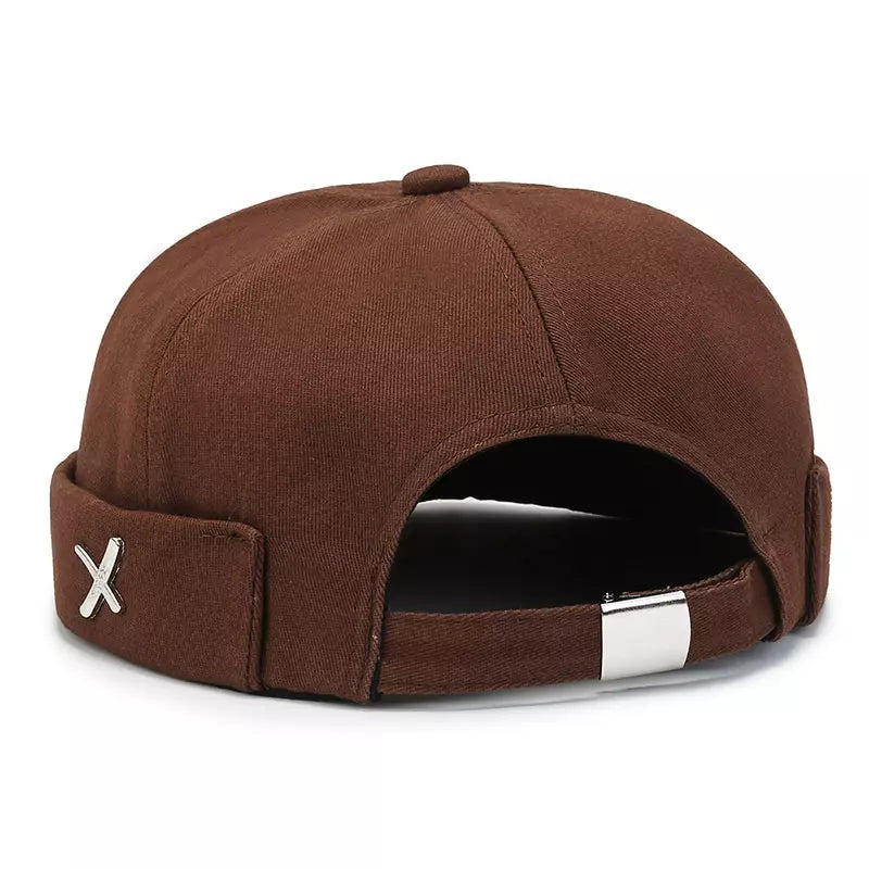 X Minimal Cotton Docker Cap – Clean Brimless Adjustable Hat