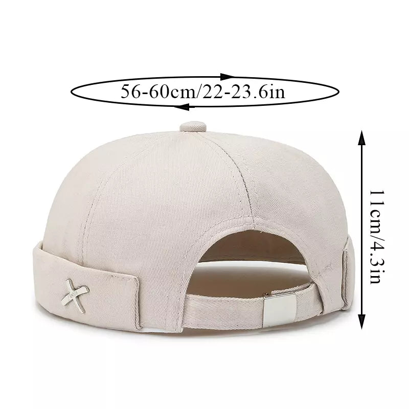 X Minimal Cotton Docker Cap – Clean Brimless Adjustable Hat