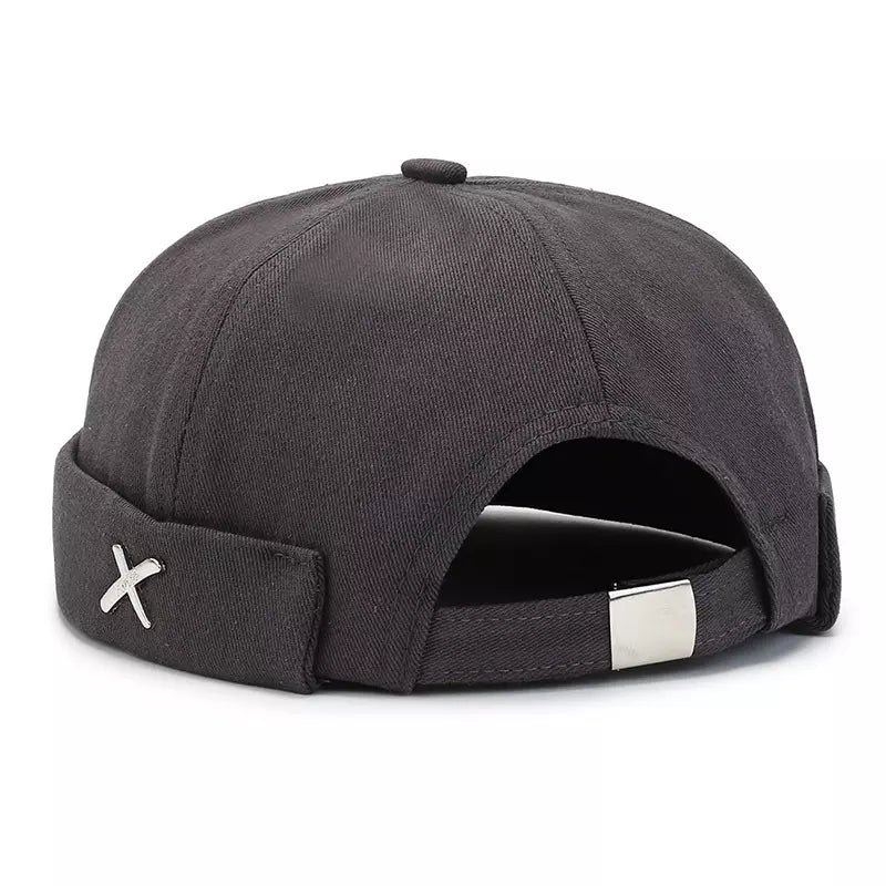 X Minimal Cotton Docker Cap – Clean Brimless Adjustable Hat