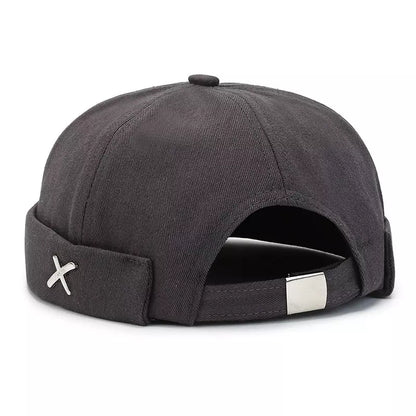 X Minimal Cotton Docker Cap – Clean Brimless Adjustable Hat