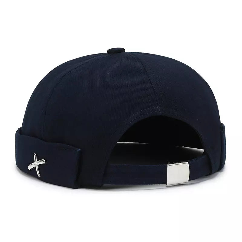 X Minimal Cotton Docker Cap – Clean Brimless Adjustable Hat
