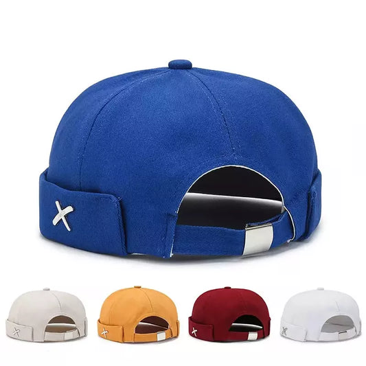 X Minimal Cotton Docker Cap – Clean Brimless Adjustable Hat