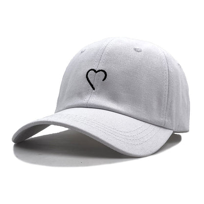 Spring and Summer New Fashion Simple Embroidery Love Soft Top Baseball Cap