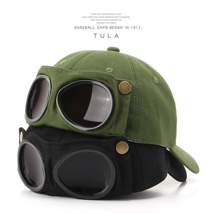 Pilot Hat Personalized Glasses Peaked Cap Male Sunglasses Sunshade Spring And Summer All-match - Urban Caps 