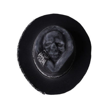 European And American Western Cowboy Hat Handmade Skull Hat - Urban Caps 