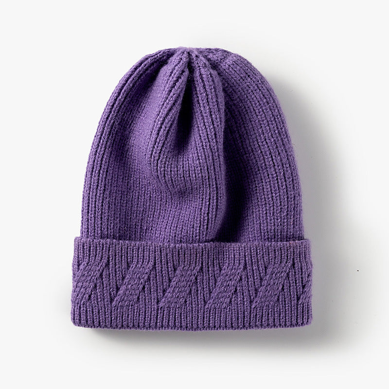 Fashion Knitted Hat Custom Light Version Flanging Woolen Hat - Urban Caps 