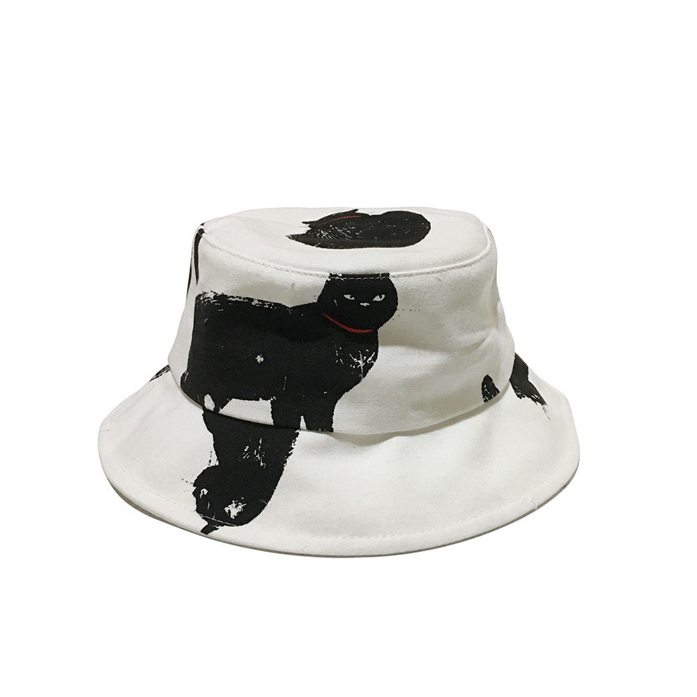 Men's And Women's Cute Fashion Black Cat Bucket Hat - Urban Caps 
