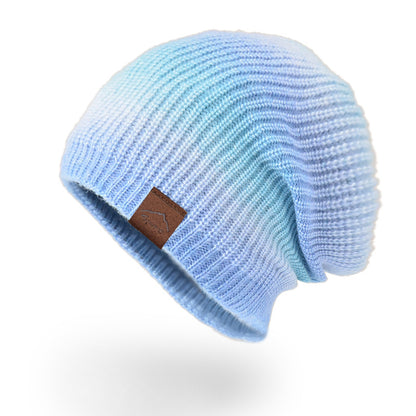 Knitted Gradient Tie-dye Warmth Rainbow Fashion Woolen Hat Women - Urban Caps 