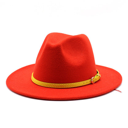 Woolen Hat Big Brimmed Hat Jazz Hat Felt Hat - Urban Caps 