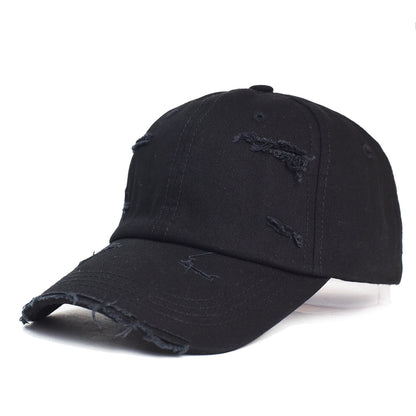 Ripped Cotton Worn Looking Washed-Out Cotton Baseball Cap
