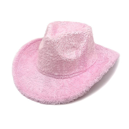 Faux Rabbit Fur Western Cowboy Hat Female Woolen Hat - Urban Caps 