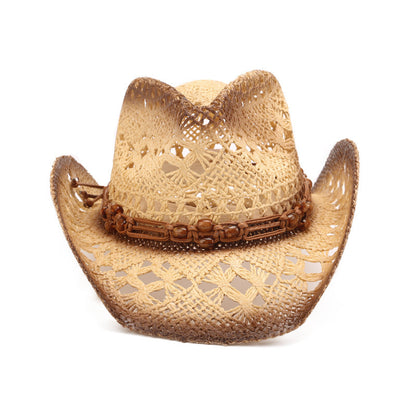 Hollow Out Western Cowboy Hat Straw Breathable - Urban Caps 
