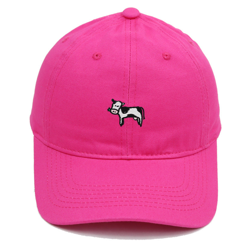 COW COW Embroidery Soft Top Baseball Cap Spring and Summer Cute
