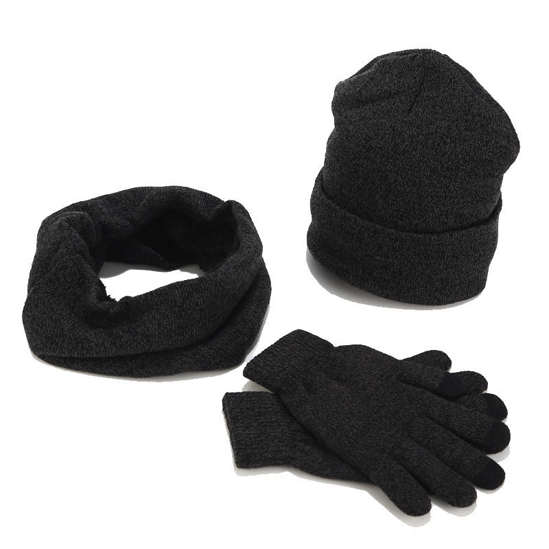 Variegated Knitted Woolen Thick Scarf Hat Gloves - Urban Caps 