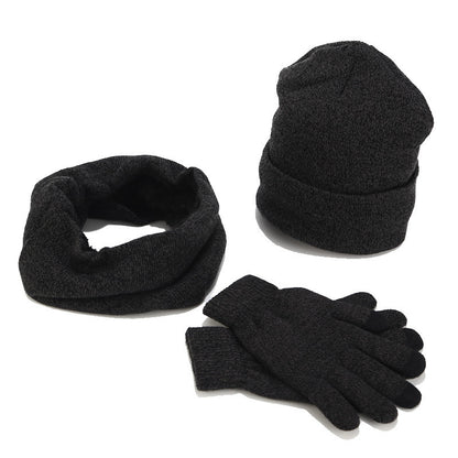 Variegated Knitted Woolen Thick Scarf Hat Gloves - Urban Caps 