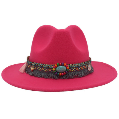 Ethnic Style Western Cowboy Hat Gem Accessories Tibetan Top Hat - Urban Caps 