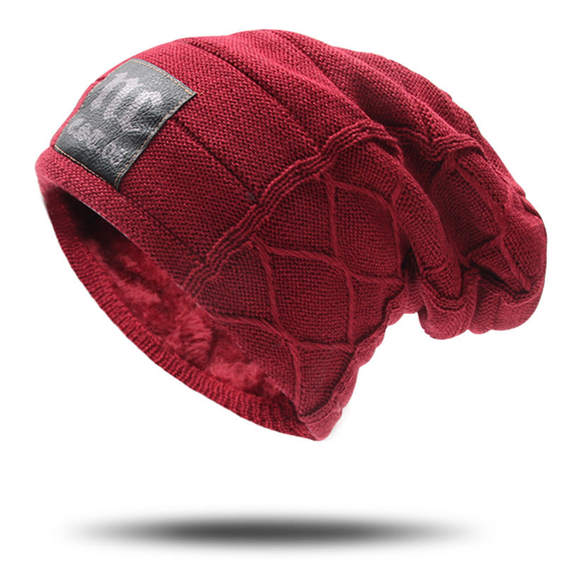 Winter Double Layer Fleece Thickened Men's Wool Knitted Hat - Urban Caps 