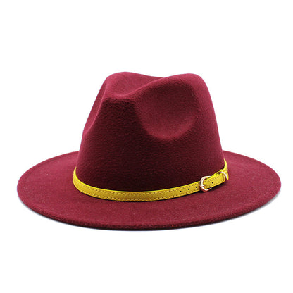 Woolen Hat Big Brimmed Hat Jazz Hat Felt Hat - Urban Caps 