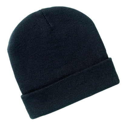 Acrylic Beanie – Knitted, Roll - Up Cuff, One Size Fits Most - Urban Caps