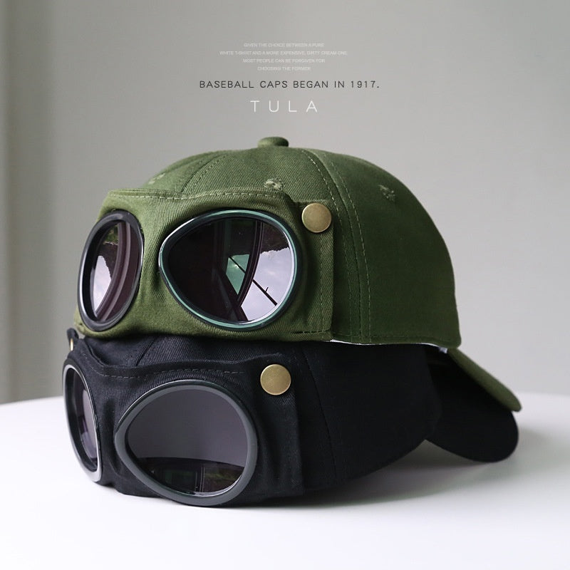 Pilot Hat Personalized Glasses Peaked Cap Male Sunglasses Sunshade Spring And Summer All-match - Urban Caps 