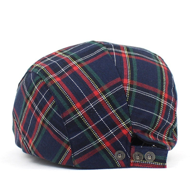 Women’s Art-Inspired Plaid Painter Hat – Contrast Patchwork Design - Urban Caps 