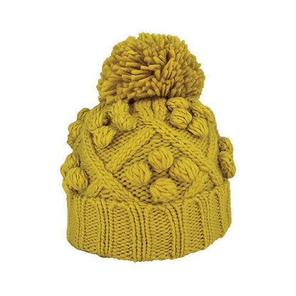 Alex Chunky Knit Acrylic Slouch Beanie with Pom Pom - Urban Caps